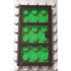 Part x39c03 Black Door 1 x 4 x 6 with 3 Panes with Trans-Green Glass